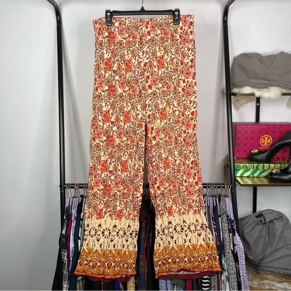 JOIE Floral Scroll Print Wide Leg Pants - Picture 1 of 7